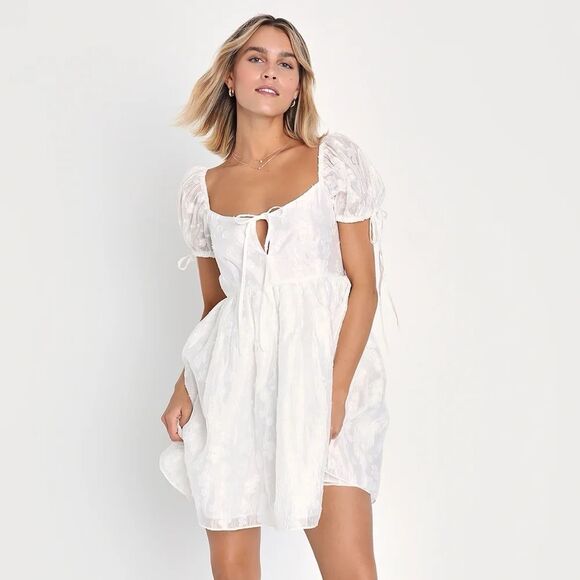 Lulu's White Mini Dress - Picture 6 of 13